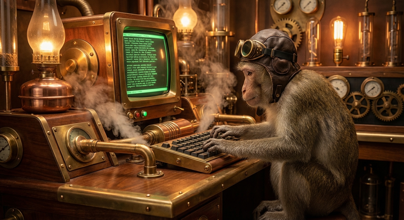 Steampunk Macaca at work